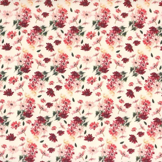 Petite Pink and Red Daisy Italian Paper ~ Tassotti